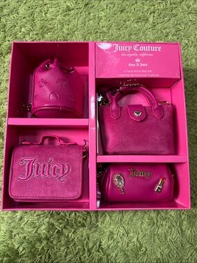 Juicy Couture Hot Pink 4-Piece Mini Bag Set